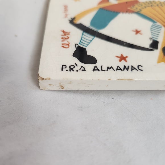 Vintage Harvest Peace Produce Seed Contentment Tile Trivet - Picture 6 of 10